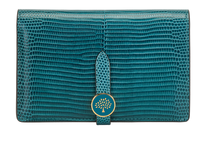 Mulberry Lizard Embossed Wallet, &pound;150, Accessories, Blue, Leather, Front view